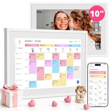 Dragon Touch 10.1" Digital Calendar Chore Chart, 1080P Full HD Interactive Touchscreen, 2026 Smart Family Planner, Electronic Calendar Desk Mountable for Seamless Scheduling, Calendrier numerique