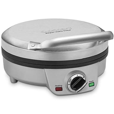 Cuisinart 4-Slice Round Belgian Waffle Maker, Non-Stick Coated Plates, Silver (WAF-200C)