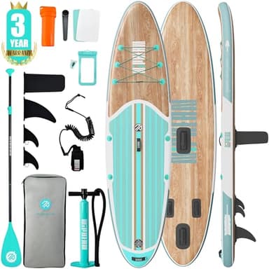 Niphean Inflatable Stand Up Paddle Board with SUP Accessories, 10'6'' All-Round Inflatable SUP, Anti-Slip EVA Deck, Inflatable Paddle Board for Adults & Youth