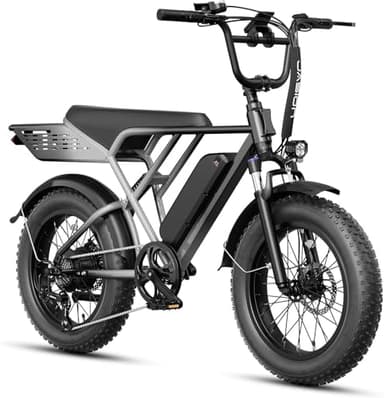Jasion RetroVolt Electric Bike for Adults, 2000W Peak, 30 MPH Electric Mountain Bike, 624WH Removable UL Certified Battery, 70 Miles Electric Dirt Bike, 20'' X 4'' Fat Tire All-Terrain E-Bike