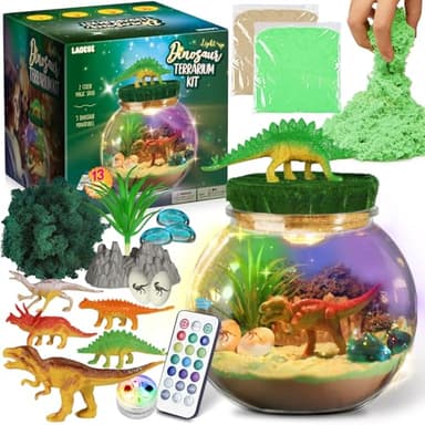 Dinosaur Gifts for Boys - Terrarium Kit for Kids - Birthday Gift for Boy Ages 4 5 6 7 8-12, DIY Dinosaur Toys, Arts and Crafts Kit for Kids - Gifts for Boys