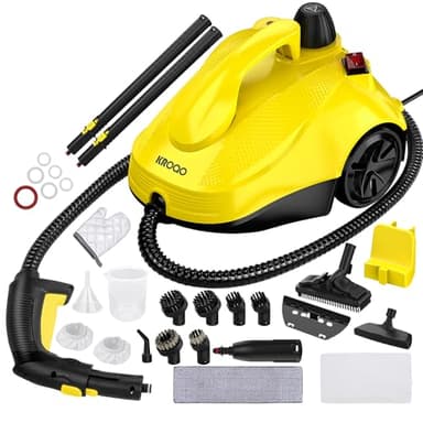 KROQO 1500W Steam Cleaner with 24-Piece Accessory Kit,High-Pressure Multipurpose Steam Cleaner for Tile, Grout, Oven, Range Hood,Upholstery & Auto Detailing,Chemical-Free Deep Cleaning & Sanitizing