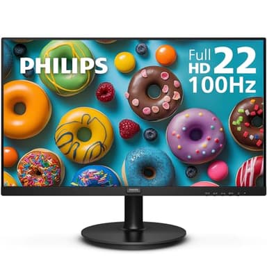 Philips 221V8LB, 22 inch Class Thin Full HD (1920 x 1080) Monitor, 100Hz Refresh Rate, VESA, HDMI x1, VGA x1, LowBlue Mode, Adaptive Sync, 4 Year Warranty
