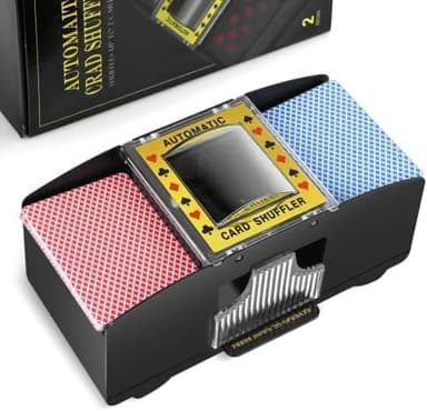 Nileole Automatic Card Shuffler 2 Deck, Battery Operated Electric Shuffler, Casino Card Game Table Accessories for UNO, Phase 10, Skip-Bo, Texas Hold'em, Home Card Games
