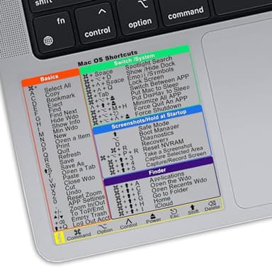2-Pack Mac Keyboard Shortcut Stickers.Mac OS Shortcuts Sticker 2026 for 13-16 Inch MacBook Pro/Air,-Clear