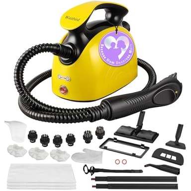 Waitbird Steam Cleaner,Multi-Purpose Steam Engine with 21 Accessories,248 ° F High-Temperature Steam,Suitable For Floors,Kitchen Oil Stains,Tiles,Carpets,Cars,Toilets-Yellow