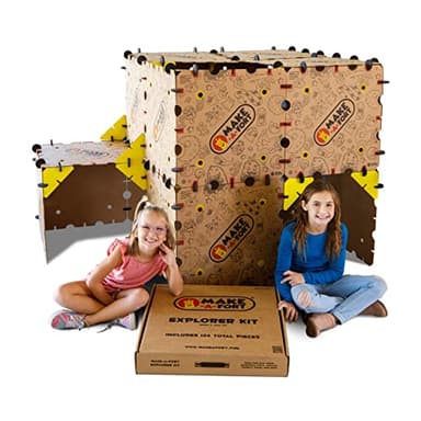 Make-A-Fort Explorer Kit - Build Big Forts for Kids - Endless Play for Ages 4 and Up. Fun for The Whole Family - Build Incredible Forts, Mazes, Tunnels, and More - Durable and Reusable