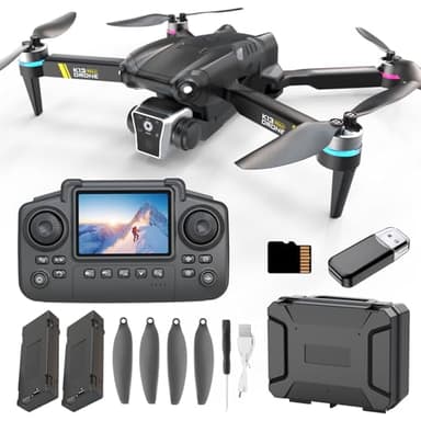 Weavixol Drone With Camera For Beginner, Brushless Drones With Screen On Controller, No FAA, Under 249g, Beginner Drone With Altitude Hold, One Key Take Off/Land, 360 Flips,Trajectory Flight, 2 Batteries