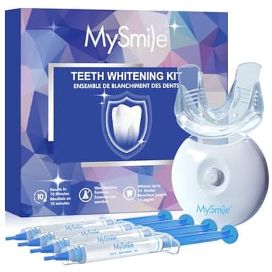 MySmile Teeth Whitening Kit with Whitening Light - 4Pcs Non-Sensitive Enamel Safe Teeth Whitening Gel,10 Min Fast-Result Home Tooth Whitening Dental Care Help Remove Teeth Stain