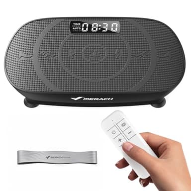 MERACH Vibration Plate Exercise Machine, Curved Vibration Plate with Real-Time Calorie Tracking on LED Display, Vibrating Plate Exercise Machine for Women Men, Workout Equipment for Home