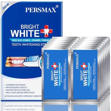PERSMAX Teeth Whitening Strips – 14 Treatment 28 Count, Gum-Safe Formula, Express Whitening Kit in 30-Mins, 6% Hydrogen Peroxide, PAP-Free, 14-Day Easy to Use for a Confident Smile, Tooth Whitener