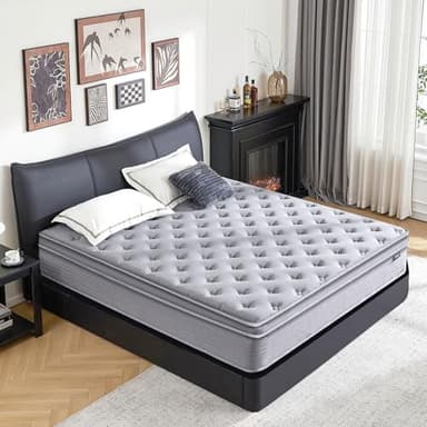 Vantto Queen Size Mattress, 10 Inch Queen Hybrid Memory Foam Mattress with Upgrade Pocket Springs, Pressure Relief, Breathable Comfort and Durable, CertiPUR-US Certified, Medium Firm