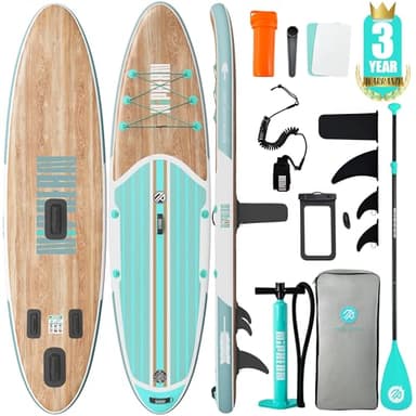 Niphean Inflatable Stand Up Paddle Board with SUP Accessories, 10'6'' All-Round Inflatable SUP, Anti-Slip EVA Deck, Inflatable Paddle Board for Adults & Youth